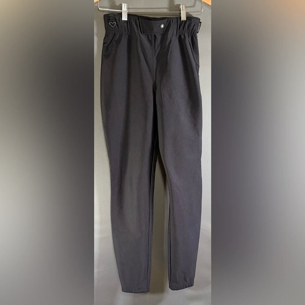 Vintage Obermeyer Ski Pants Women Size 8 Black Stretch Made USA Heart Logo